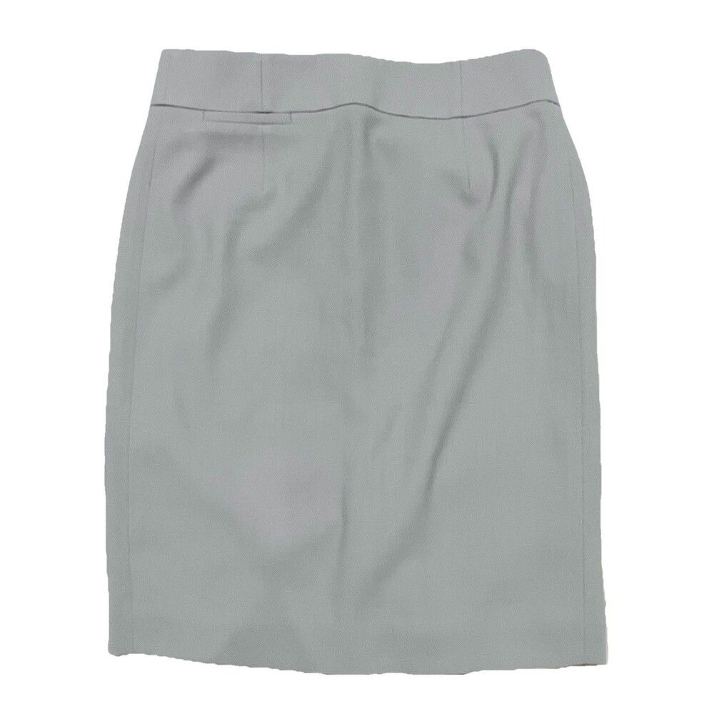 NWOT J. Crew 100% Wool 22” Fully Lined Pencil Skirt Size 2 Back Slit Grey